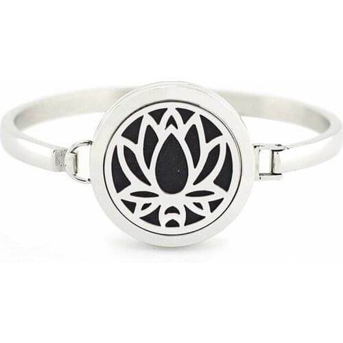 30mm New Styles Magnetic Locket Stainless Steel Essential Oil Aroma Diffuser Bangle Bracelet Gift for Women