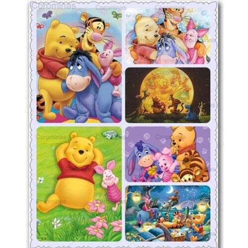 Diamond Painting Cartoon Winnie Pooh Full Square Round Drill Embroidery 5D Diy Cross Stitch Animal Mosaic Rhinestones Home Decor
