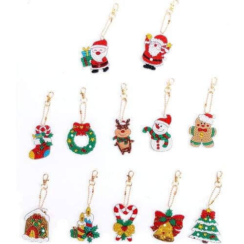 5D DIY Full Special Drill Diamond Keychain Kits Mosaic Art Crafts Rhinestone Drawing Keyring Pendant Decor Gifts