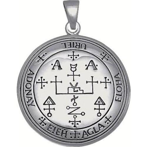 Archangel URIEL Talisman Silver and Gold Tone Bronze Sigil of Uriel Angel Angelic Pendant