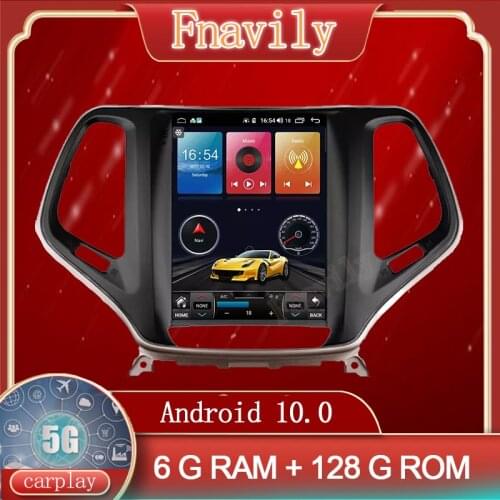Android 10 Car Radio For Jeep cherokee 5KL Dvd Player GPS Multimedia System Autoradio Vertical Screen Tesla Style 10.4" 5G