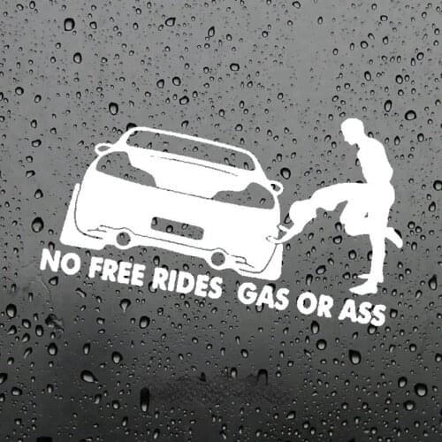 Car Stickers Decor Motorcycle Decals No Free Rides Gas or Ass Funny Decorative Accessories Creative Waterproof PVC Accessories