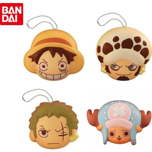 Bandai Genuine ONE PIECE Anime Action Figures Keychain CharmToys Monkey D. Luffy Trafalgar Law Roronoa Zoro Tony Tony Chopper