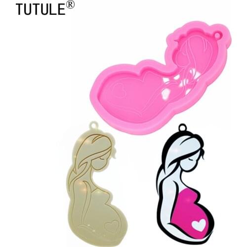 Shiny Glossy Jewelry Pregnant women mold | Pregnant Silicone Molds | Keychain,Epoxy Resin earring,Polymer Clay Mold