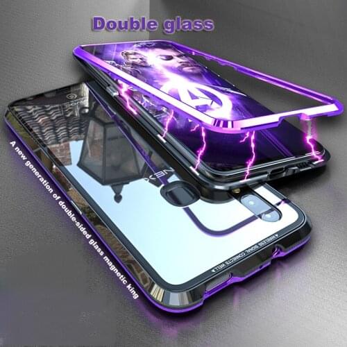 New Case Phone For Vivo ZX5 Realme 3 X R17 V15 S1 F11 Pro V15 A9 Adsorption Magnetic Hard Metal Double Tempered Glass Case Cover