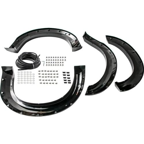 Black Paintable Pocket Rivet Fender Flares For Ford F-250, F-350 2011-16 Super Duty