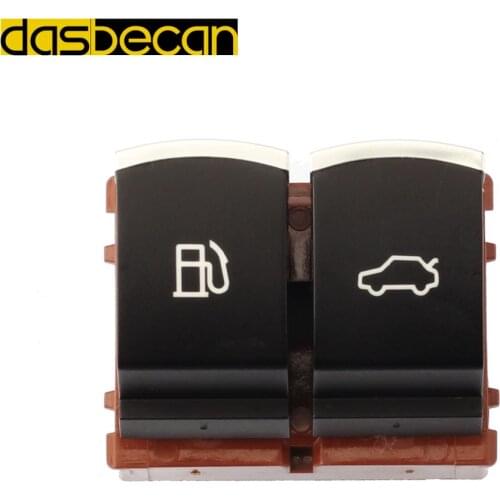 Dasbecan Chrome Fuel Tank Door Trunk Release Switch For VW Passat B6 B7 3C Jetta MK5 Trunk Luggage Button 35D 959 903 35D959903