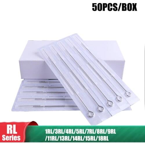 Wholesale 50PCS/Box Disposable Tattoo Needles Sterilized 1/3/5/7/9 RL Round Liner Microblading Permanent Tattoo Needles