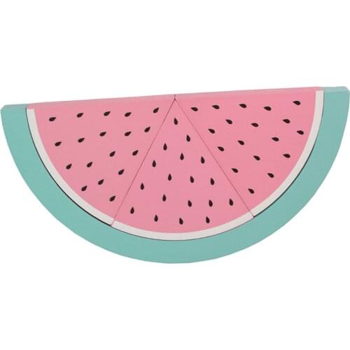 Watermelon Wood Building Stacking Blocks Stacker Match Shape Montessori Toy