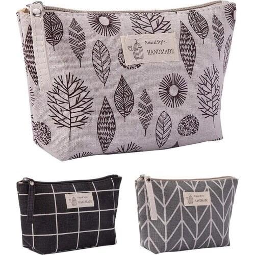 Cosmetic Bag Cotton And Organizer Felt Insert Bag For Handbag Multicolor Pattern Women Cosmetic Bag Multi-function Travel