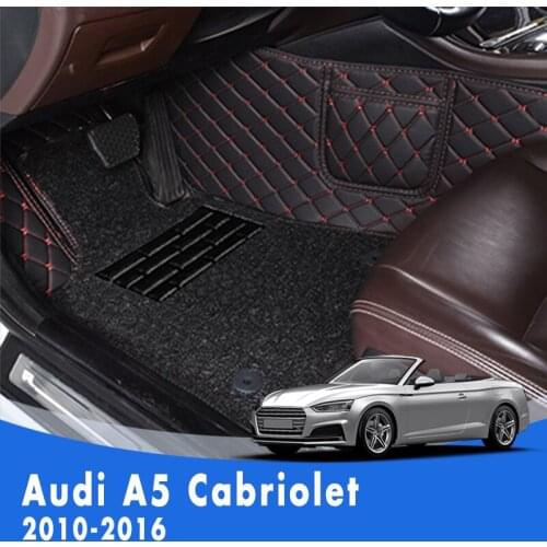 LHD Luxury Double layer Wire loop Carpets Car Floor Mats For Audi A5 Cabriolet 2016 2015 2014 2013 2012 2011 2010 Decoration
