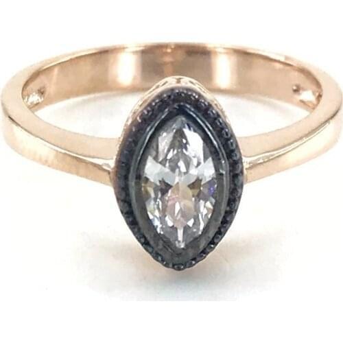 Tiny Shuttle Cut Silver Ring