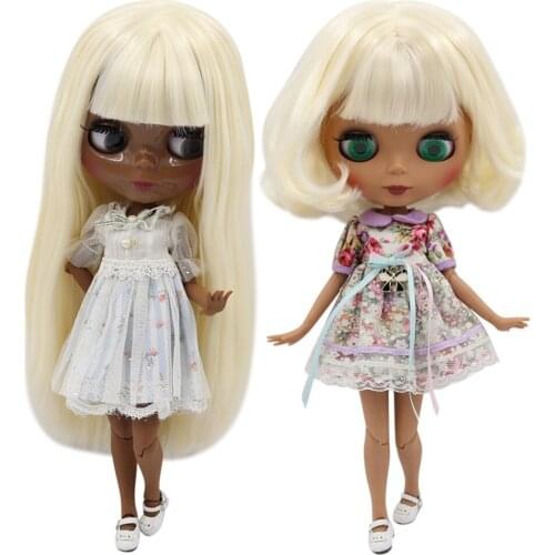 ICY DBS Blyth 1/6 bjd dolls customized nude joint body with long gold hair for girl gift BL340