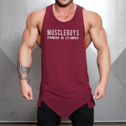 Muscle guys Brand Clothing Gyms Sleeveless Shirt Bodybuilding Tank Tops Mens Summer Fitness Vest Casual O-neck Men Tank Tops