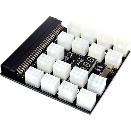 Power Module Breakout Board For HP 1200W 750W PSU GPU Mining Ethereum PCIE 12V 64 Pin To 12x6 Pin Power Supply Server Adapter