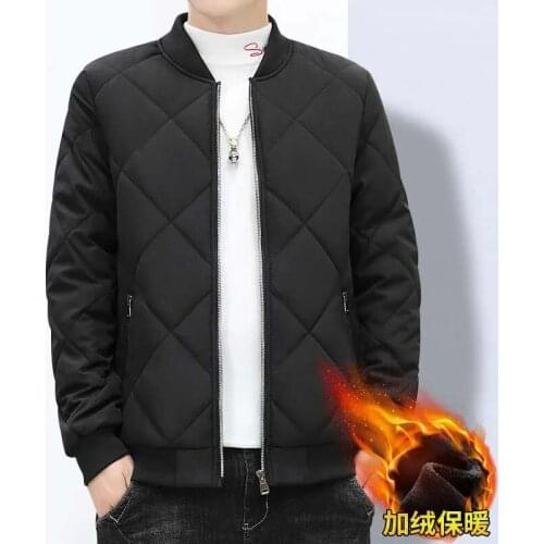 Men Winter Coat 2021 Korean Fashion Jacket Men Casual Baseball Collar Jacket Plaid Coat Men Chothes Plus Size M-5XL