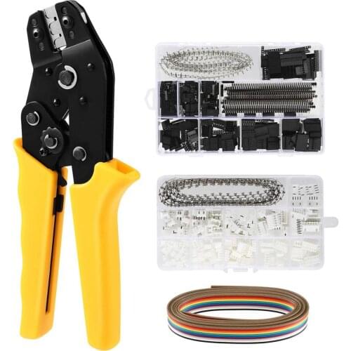 Ferrule Crimping Tool Kit, AWG23-7 Self-adjustable Ratchet Wire Crimping Tool Kit Crimper Plier Set with 1200PCS Wire Te