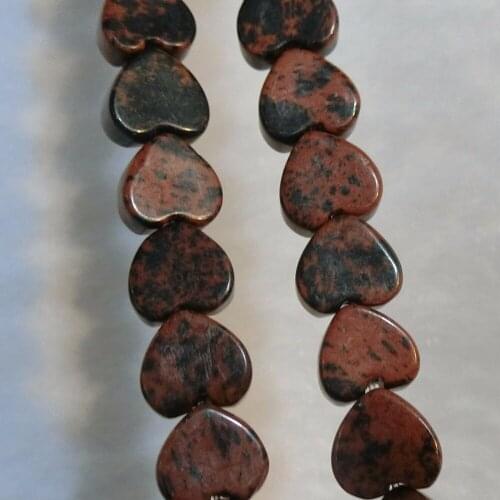 Wholesale 240pcs Mahagony Obsidian Malaysian Natural Stone Heart Beads For Making Jewelry Accessories Findings Free Shipping