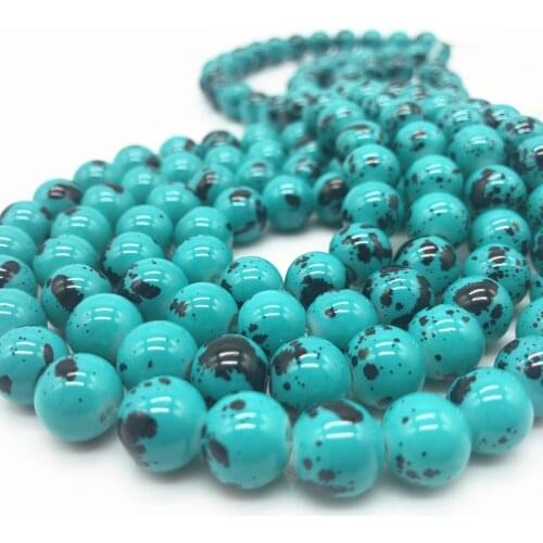 Wholesale 6 8 10 mm Beautiful Intarsia Glass Loose Spacer Charm Beads Pattern Making Bracelet Necklace Jewelry #08