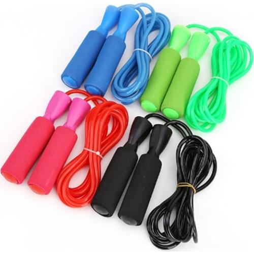Factory wholesale high quality 2.8 m Custom logo Economic jump skipping rope PVC rope foam grip speed jump rope with opp bag