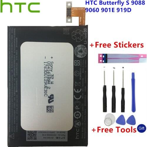 HTC Original High Quality 3200mAh BO68100 battery for HTC Butterfly S 9088 9060 901E 919D Smartphone +Tools +Stickers