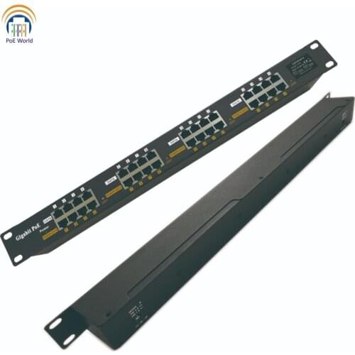 16 port Gigabit Passive PoE Injector 16 Port 1000 Mbps support mode A mode B power over ethernet injector