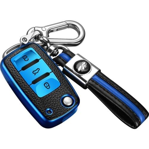 PC+Leather Car Key Cover Case For Volkswagen VW Golf Polo Jetta MK6 Passat Lavida B5 B6B7 Scirocco Tiguan For Skoda Octavia Seat