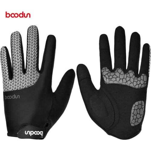 BOODUN Men Women Cycling Gloves Full Finger Breathable Shockproof Gel Palm Pad Riding Road Bike Bicycle Gloves Touch Mtb Gloves
