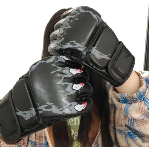 Gym Gloves New Grappling MMA Gloves PU Punching Bag Boxing Gloves Top Quality PU Leather MMA Half Fighting Competition Gloves