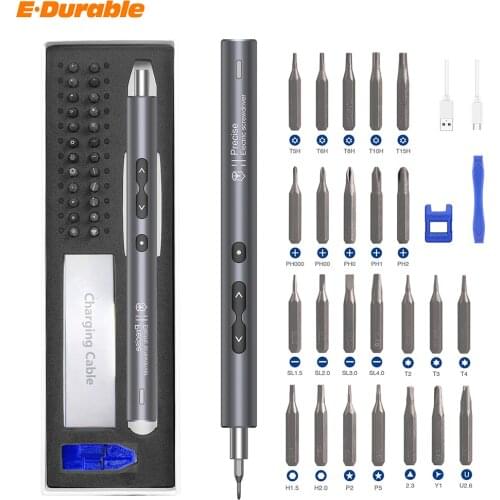 Precision Electric Screwdriver 24 Pcs S2 Alloy Steel Bit Screwdrivers Type-C Fast Charging Screwdriver Set Repair Power Tools