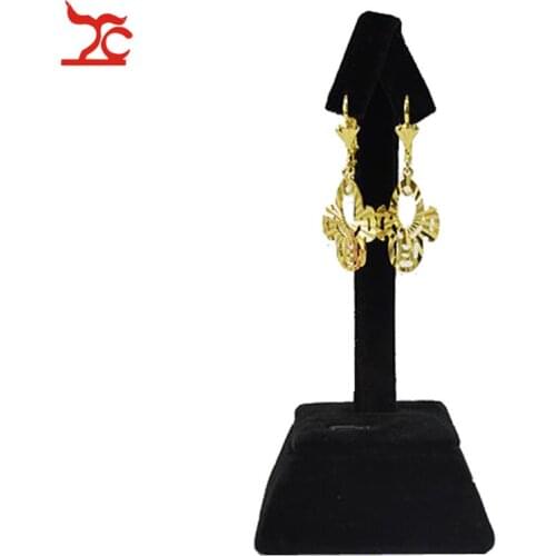 Retail Black Velvet Jewelry Display Hanger Dangle Tree Earrings Holder Stud Earring Exhibition Organizer Storage Stand 5*5*10 CM