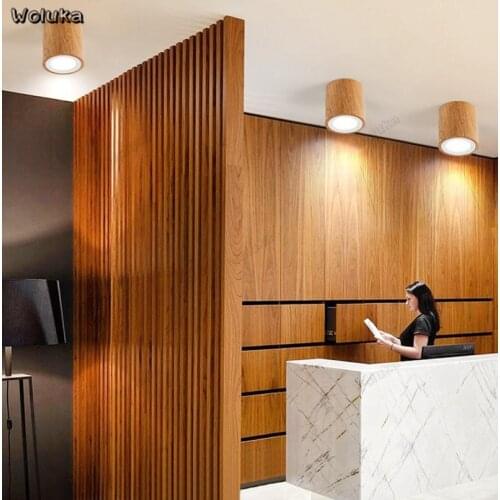 Nordic minimalist solid wood surface mounted downlight LED ceiling lamp living room bedroom dining room lamp CD50 W07