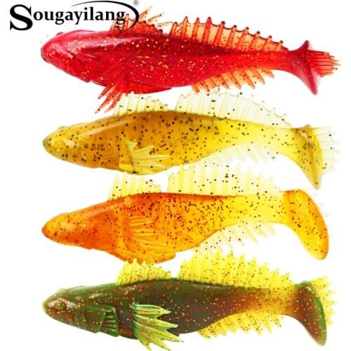 Sougayilang 4pcs Soft Fishing Baits Lifelike 20g/12cm Artificial Big Fishing Lures Worm Outdoor Salt Water Fresh Water Tackle