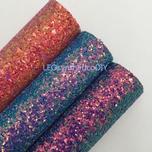 1PC 21X29CM Glitter Fabirc, Chunky Glitter Leather, Glitter Leather Sheets For Making Bows LEOsyntheticoDIY T358D