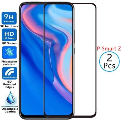9d protective tempered glass for huawei p smart z screen protector on huawey huwei hawei psmartz psmart smar smat safety film 9h