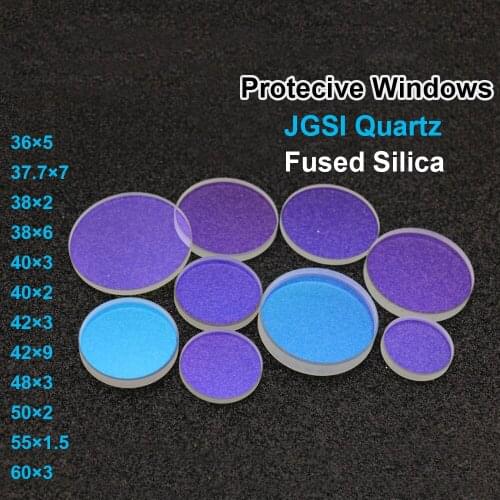 Fiber Laser Protective Windows Dia.36 37.7 38 40 42 48 50 55 60mm Quartz Fused Silica for Fiber Laser 1064nm P0595-58601