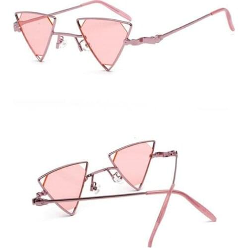 Zowensyh Steam punk makes fun sunglasses triangular hollowed-out sun glasses personality metal sun glasses Eyewear free shopping
