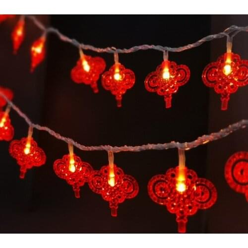 100M/lot LED Lighting Chain Chinese Knitting Pattern New Year Decorative Lights Spring Festival Lantern Festival