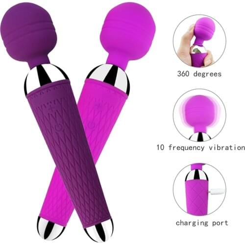 12 Mode Female Vagina G-Spot Fantasy Charging Double Vibrator AV Stick Adult Porn Private Sex Toys