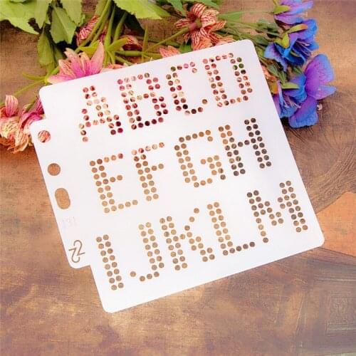 14*13CM Uppercase Letter DIY Cake Scrapbook Stencils Hollow Embellishments Printing Lace Ruler Valentines Day