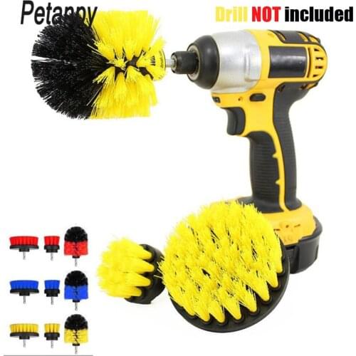 3 Pcs Brush Kit Power Scrub Brush Drill Cleaning Brush For Bathroom Shower Tile Grout Cordless Power Scrubber Drill Attachment