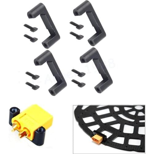 4pcs CNC XT60 XT90 Plug Holder Connector Installation Bracket for RC Multicopters Drone Spare Part