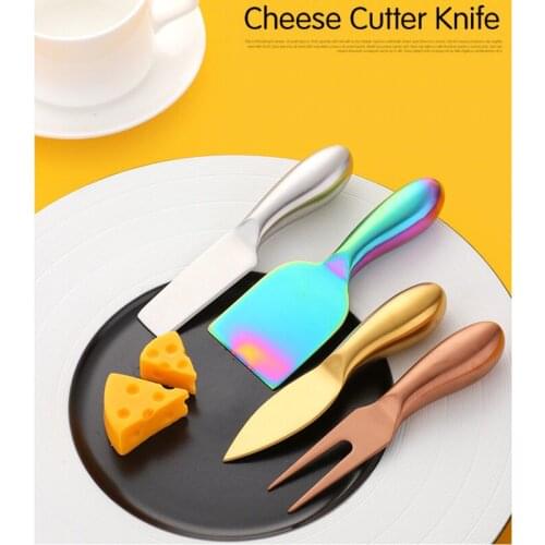 4pcs/set Rosegold Cheese Cutter Knife Creative Kitchen Tools Cake Spatula Butter Knife Spatula Slicer Kit Cheese Cutter Graters