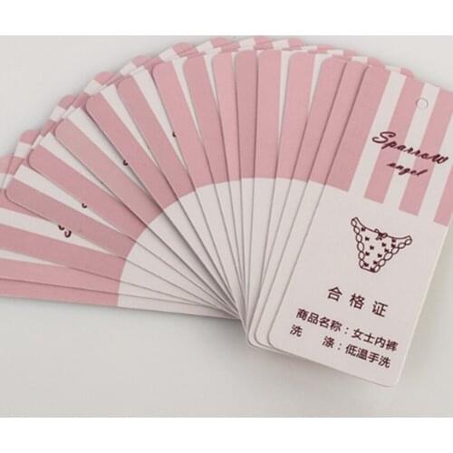 500pcs/lot 400gsm customized label paper garment hang tag woman hang tag paper clothing hang tag