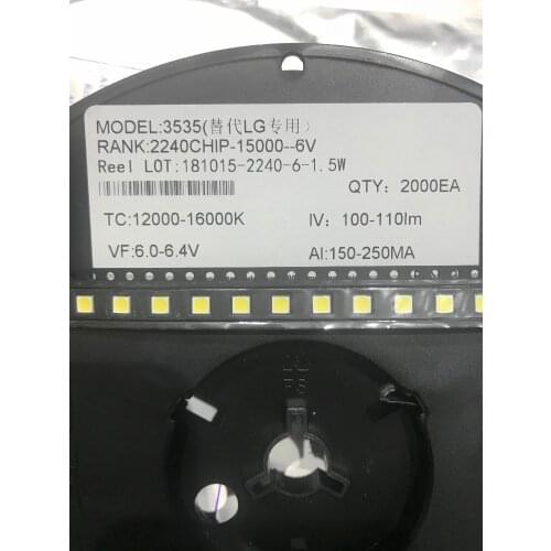 600pcs FOR replaceLG Innotek LED LED Backlight 2W 6V 3535 Cool white LCD Backlight for TV TV Application 2-CHIP