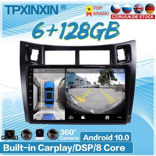 6GB+128GB 2 Din Car Radio GPS Auto Stereo Car Radio For Toyota Yaris 2008 2009 2010 2011 Android 10.0 Video Multimedia Player