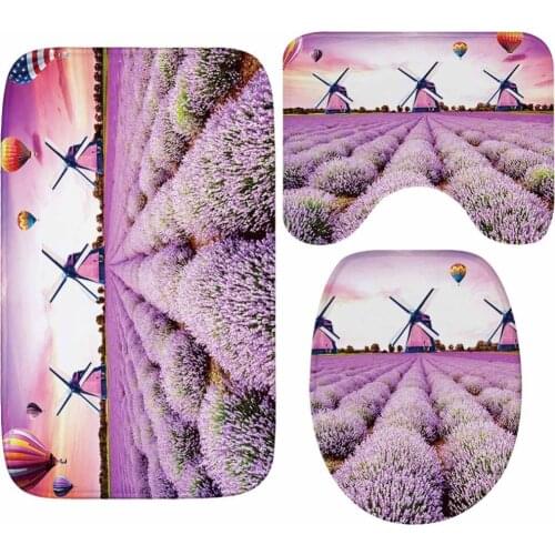 Butterfly Lavender Soft Toilet Cover Seat Lid Pad Bathroom Closestool Protector Toilet Seat Cover Mat Bathroom Accessories Set
