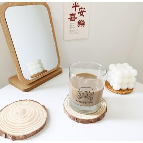 Log Annual Rings Pine Coaster Candle Holder Simple Fashion Potholder Pendulum Decoration Props Hand-painted Materials Decor