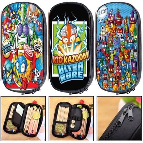 Hot Students Super Zings Pencil Case Boys Girls Superzings Pen Bag Teens Stationery Bag Kids Cartoon Pencil Holder Surprise Gift