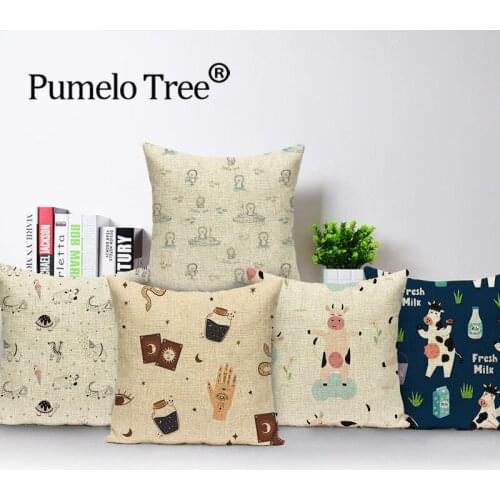 Cartoon animal case on the pillow nordic home decor covers for cushions decorative sofa pillows cases Kawaii linen cushion cover
